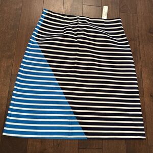 J. Crew Blue and Black Striped Pencil Skirt
